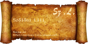 Szőlősi Lili névjegykártya